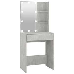vidaXL betonsz&uuml;rke f&eacute;s&uuml;lk&ouml;dőasztal LED-del 60x40x140 cm