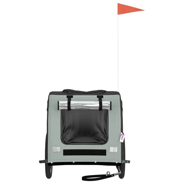 vidaXL szürke-fekete oxford szövet és vas kisállatszállító utánfutó