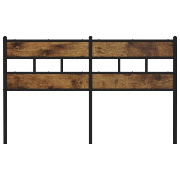 vidaXL füstös tölgy színű szerelt fa és vas fejtámla 150 cm