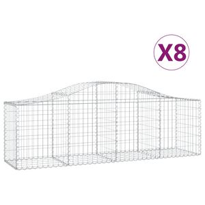 vidaXL 8 db &iacute;ves horganyzott vas gabion kos&aacute;r 200x50x60/80 cm