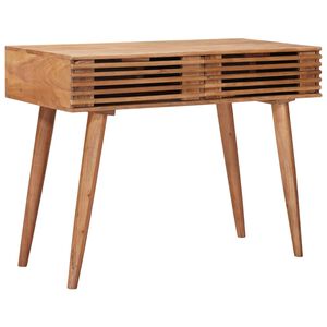 vidaXL K&eacute;zműves Asztal T&ouml;k&eacute;letes T&ouml;m&ouml;r Teak Barna 100 x 48 x 76 cm