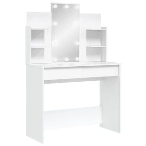 vidaXL feh&eacute;r f&eacute;s&uuml;lk&ouml;dőasztal LED-del 96x40x142 cm