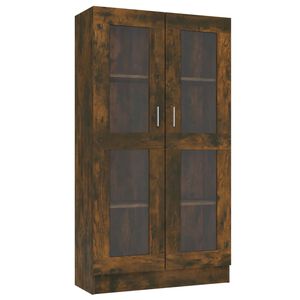 vidaXL f&uuml;st&ouml;s t&ouml;lgy sz&iacute;nű szerelt fa vitrinszekr&eacute;ny 82,5x30,5x150 cm
