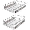 vidaXL 2 db ezüstszínű kihúzható drótkosár 400 mm