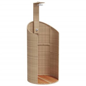 vidaXL b&eacute;zs polyrattan &eacute;s ak&aacute;cfa k&uuml;lt&eacute;ri zuhanyz&oacute; 100x100x241,5 cm