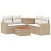 vidaXL Kanap&eacute; Szett 6 db Beige &eacute;s Kr&eacute;msz&iacute;nű Poli rattan &eacute;s ac&eacute;l