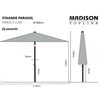 Madison Paros II Luxe szürke napernyő 300 cm
