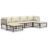 vidaXL 6 r&eacute;szes antracitsz&uuml;rke polyrattan kerti &uuml;lőgarnit&uacute;ra p&aacute;rn&aacute;kkal