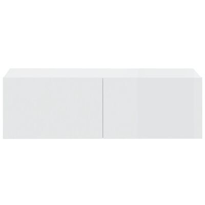 vidaXL 2 db magasfényű fehér szerelt fa fali TV-szekrény 100x30x30 cm