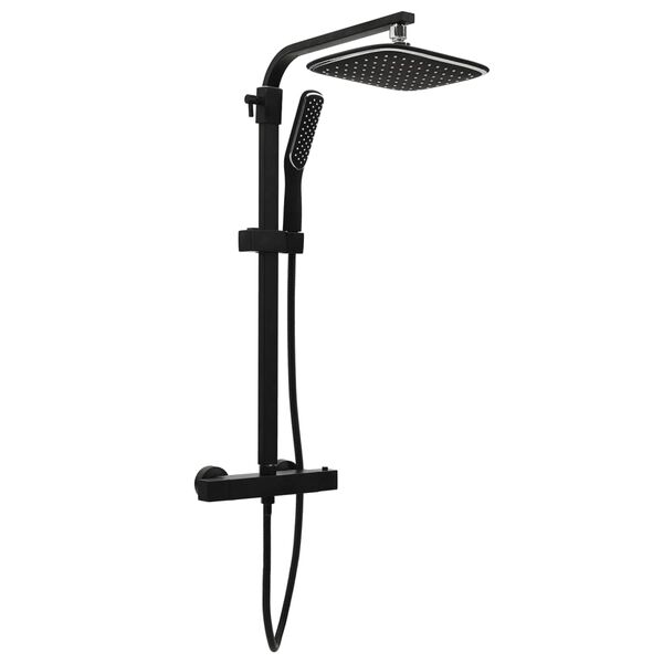 vidaXL fekete duplafejű zuhanyszett keverővel &eacute;s t&ouml;mlővel