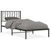 vidaXL fekete f&eacute;m &aacute;gykeret fejt&aacute;ml&aacute;val 90 x 200 cm