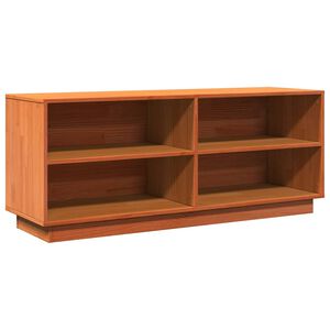 vidaXL viaszbarna t&ouml;m&ouml;r fenyőfa cipőszekr&eacute;ny 110 x 34 x 45 cm
