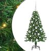 vidaXL Mű kar&aacute;csonyfa 150 LED-del Z&ouml;ld 120 cm PVC &eacute;s Ac&eacute;l &eacute;s Műanyag