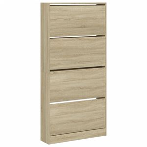 vidaXL sonoma t&ouml;lgy cipőszekr&eacute;ny 4 kihajthat&oacute; fi&oacute;kkal 80x21x163,5 cm