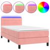 vidaXL r&oacute;zsasz&iacute;n b&aacute;rsony rug&oacute;s &eacute;s LED-es &aacute;gy matraccal 80 x 200 cm