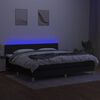 vidaXL fekete sz&ouml;vet rug&oacute;s &eacute;s LED-es &aacute;gy matraccal 200x200 cm