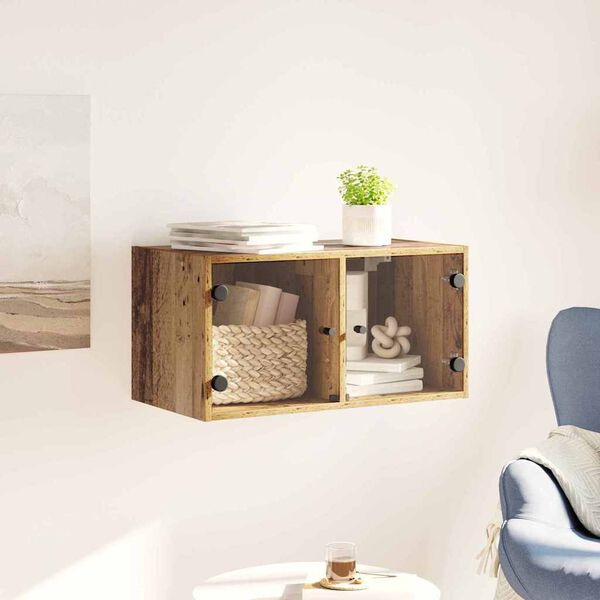 vidaXL Fali Szekrény Falra szerelhető Öreg fa 68 x 37 x 35 cm Faanyag