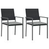 vidaXL 2 db fekete polyrattan kerti sz&eacute;k p&aacute;rn&aacute;val 56 x 62,5 x 89 cm