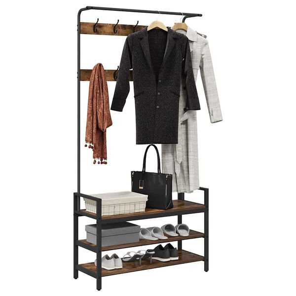 vidaXL Kab&aacute;thorog polcokkal F&uuml;st&ouml;lt t&ouml;lgy 95 x 34 x 184 cm Faanyag