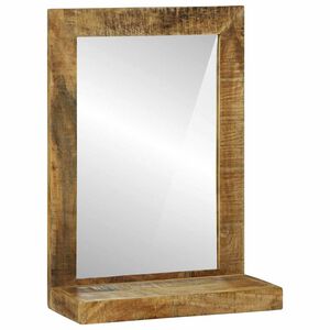 vidaXL F&uuml;rdőszobai t&uuml;k&ouml;r t&uuml;k&ouml;rrel Barna 50 x 22 x 70 cm T&ouml;m&ouml;r Mang&oacute;f&aacute;t