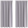 vidaXL Fekete F&uuml;gg&ouml;ny Gyűrűkkel 2 db F&eacute;m Sz&uuml;rke 175 x 140 cm