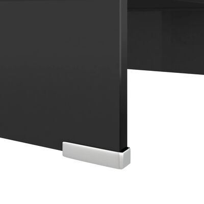 vidaXL Fekete üveg TV/monitor állvány 40x25x11 cm