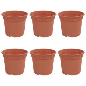 vidaXL Kerek Vir&aacute;gcser&eacute;p 6 pcs T&eacute;gla V&ouml;r&ouml;s &Oslash; 12,5 x 10 cm Műanyag