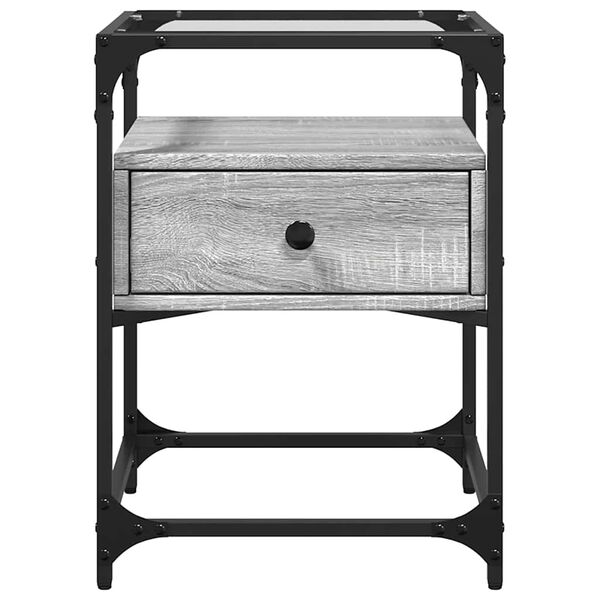 vidaXL 2 db sz&uuml;rke sonoma sz&iacute;nű szerelt fa &eacute;jjeliszekr&eacute;ny 40x40x55 cm