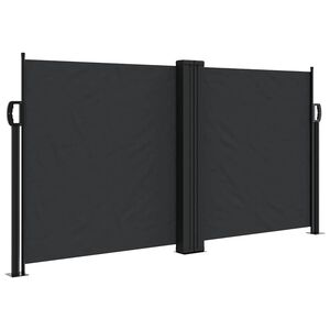 vidaXL fekete beh&uacute;zhat&oacute; oldals&oacute; napellenző 120 x 600 cm