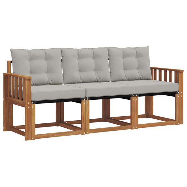 vidaXL K&uuml;lt&eacute;ri kanap&eacute; szett 3 pcs Term&eacute;szetes &eacute;s Vil&aacute;gossz&uuml;rke