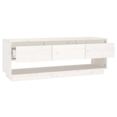 vidaXL fehér tömör fenyőfa TV-szekrény 110,5 x 34 x 40 cm