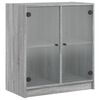 vidaXL sz&uuml;rke sonoma sz&iacute;nű kisszekr&eacute;ny &uuml;vegajt&oacute;kkal 68 x 37 x 75,5 cm