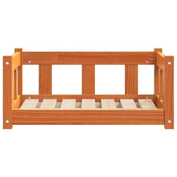 vidaXL Kutyafekhely Faggyú barna 65,5 x 50,5 x 28 cm Tömör fenyőfa