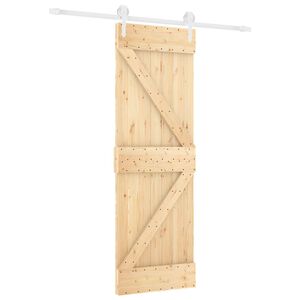 vidaXL Cs&uacute;sz&oacute; ajt&oacute; Term&eacute;szetes &eacute;s Feh&eacute;r 70 x 210 cm Szil&aacute;rd Fenyőfa