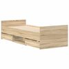 vidaXL sonoma tölgy színű ágykeret fej- és lábtámlával 75 x 190 cm