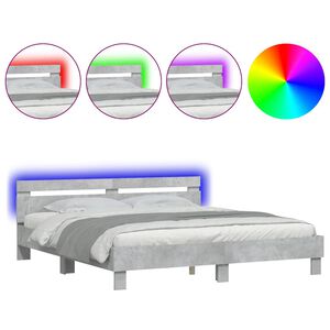 vidaXL betonsz&uuml;rke &aacute;gykeret fejt&aacute;ml&aacute;val &eacute;s LED-del 160 x 200 cm