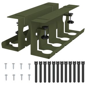 vidaXL Asztal alatti k&aacute;bel kezelő t&aacute;lca 2 db Olajz&ouml;ld 43 x 10 x 15 cm