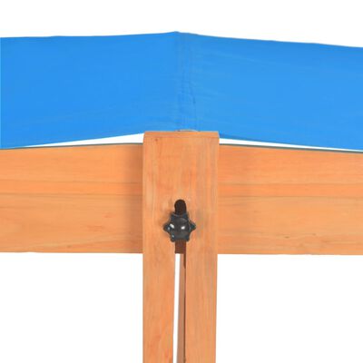 vidaXL kék fenyőfa homokozó állítható tetővel UV50