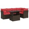 vidaXL 6 r&eacute;szes barna polyrattan ak&aacute;cfa kerti &uuml;lőgarnit&uacute;ra p&aacute;rn&aacute;val
