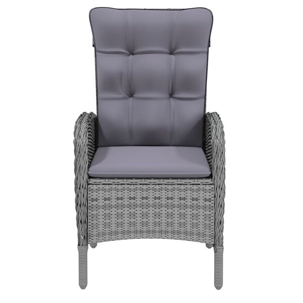 vidaXL 5 r&eacute;szes sz&uuml;rke polyrattan kerti &eacute;tkezőgarnit&uacute;ra