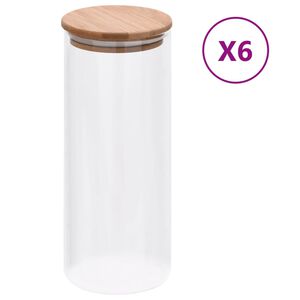 vidaXL 6 db &uuml;veged&eacute;ny bambuszfed&eacute;llel 1000 ml