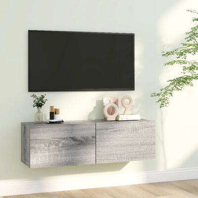 vidaXL szürke sonoma színű szerelt fa TV-szekrény 100 x 30 x 30 cm