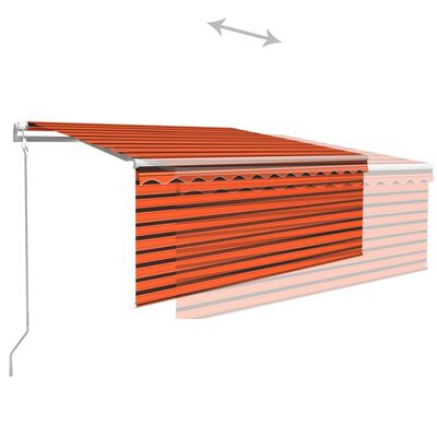 vidaXL narancssárga-barna automata napellenző redőnnyel 3 x 2,5 m