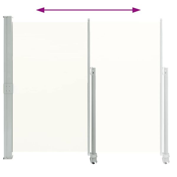 vidaXL krémszínű behúzható oldalsó terasz napellenző 140 x 300 cm