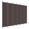 vidaXL 6 paneles barna sz&ouml;vet parav&aacute;n 300 x 220 cm