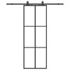 vidaXL fekete ESG &uuml;veg tol&oacute;ajt&oacute; f&eacute;mszerelv&eacute;ny-szettel 76x205 cm