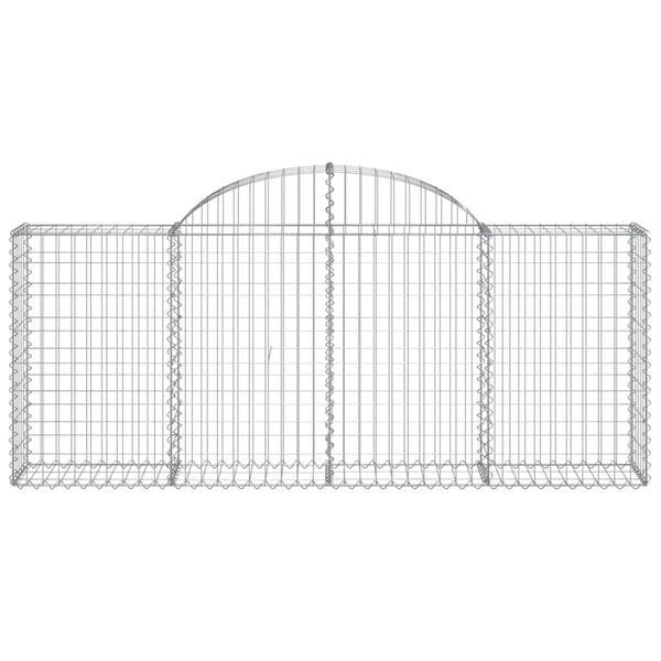 vidaXL 8 db íves horganyzott vas gabion kosár 200x30x80/100 cm