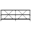 vidaXL Konzolasztal polcokkal Fekete tölgy 200 x 30 x 75 cm Faanyag