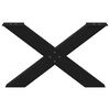 vidaXL 2 db fekete, X alak&uacute; ac&eacute;l doh&aacute;nyz&oacute;asztal l&aacute;b 70 x (42-43) cm