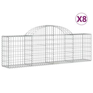 vidaXL 8 db &iacute;ves horganyzott vas gabion kos&aacute;r 200x30x60/80 cm